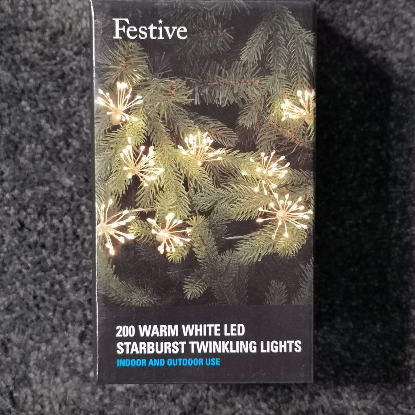 Festive Christmas 10 Warm White LED Twinkling Starburst Lights