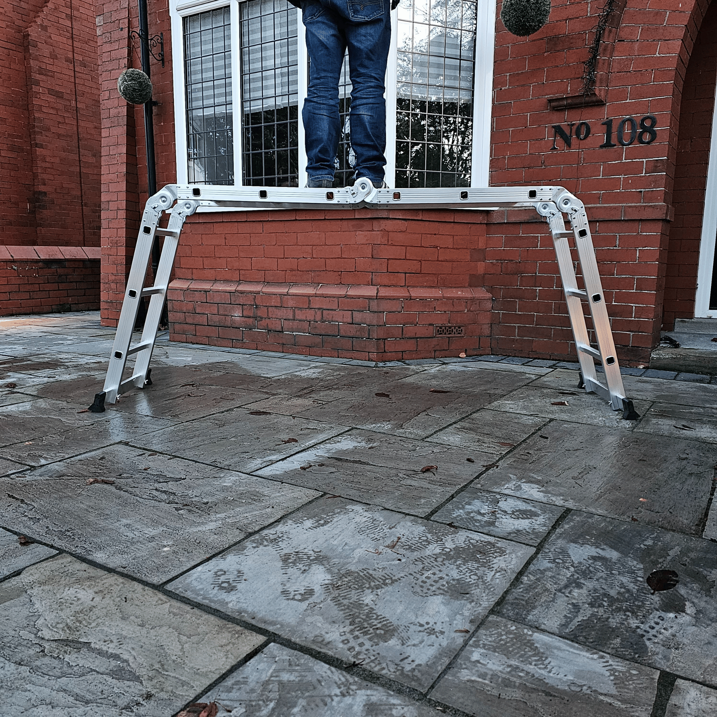 Factory Seconds 3.46m Lightweight Aluminium Folding Multi-position Work Platform Ladder