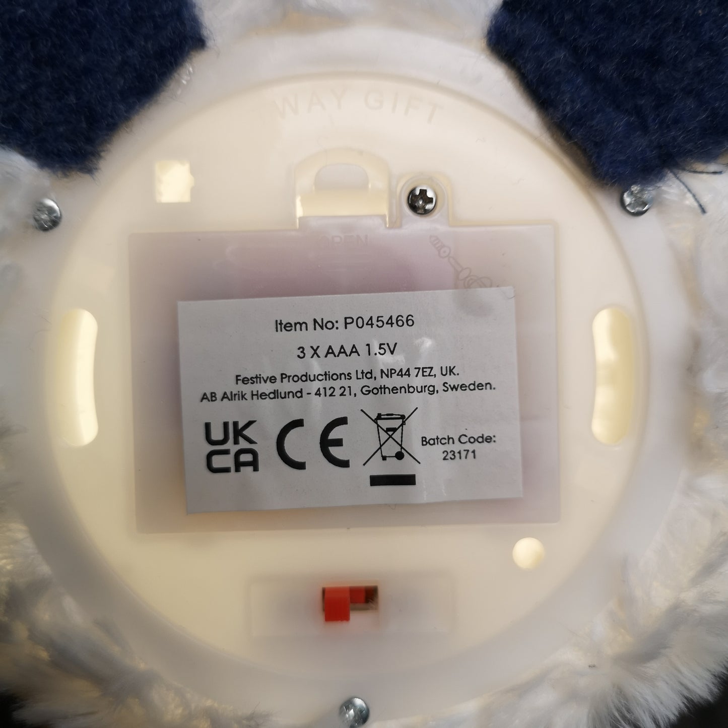 35cm Battery Operated Light up Sitting Christmas Gonk in Light Blue