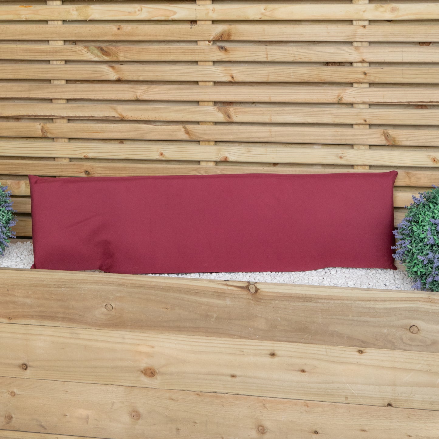 99 x 20 x 5cm Cushion Back for 2 Seater Wooden Garden Bench in Burgundy