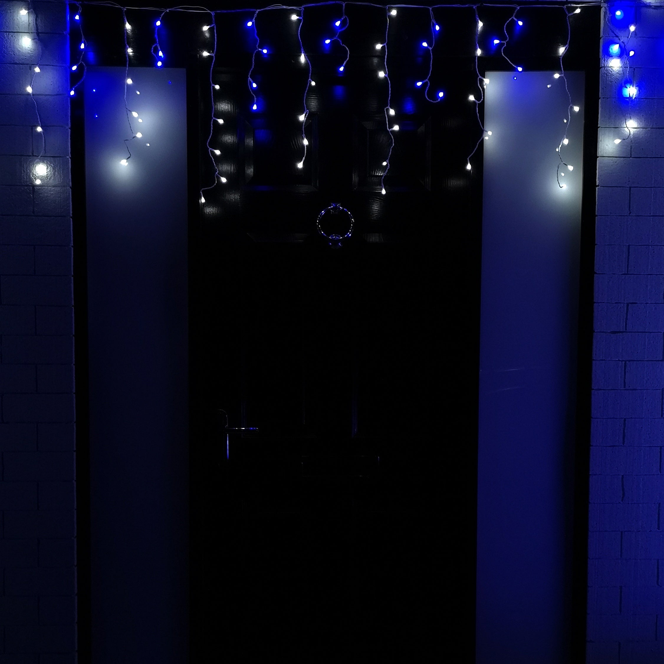 25m 1000 Blue and White LED Frosted Icicle Indoor Outdoor Christmas Lights with Timer