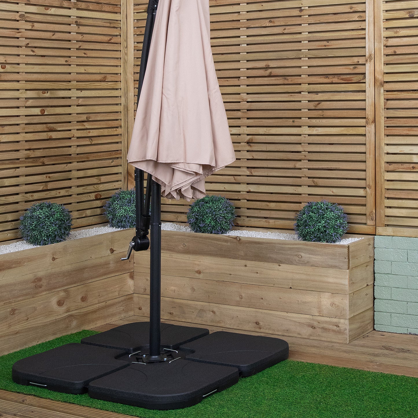 4 Piece Square Cantilever Parasol Base Weight Set Fillable with Sand or Water