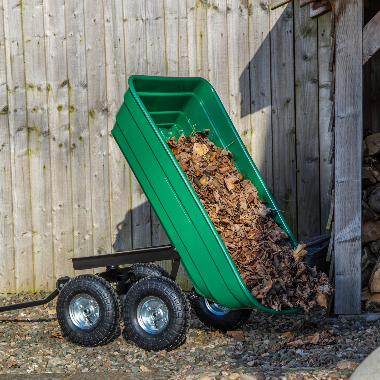 75L Heavy Duty Tipping Garden Dump Truck with 200kg Capacity with Wheels & Pull Handle