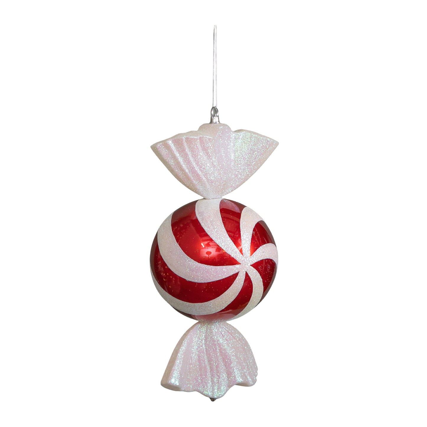 50cm Red and White Stripe Hanging Bauble Christmas Candy Decoration