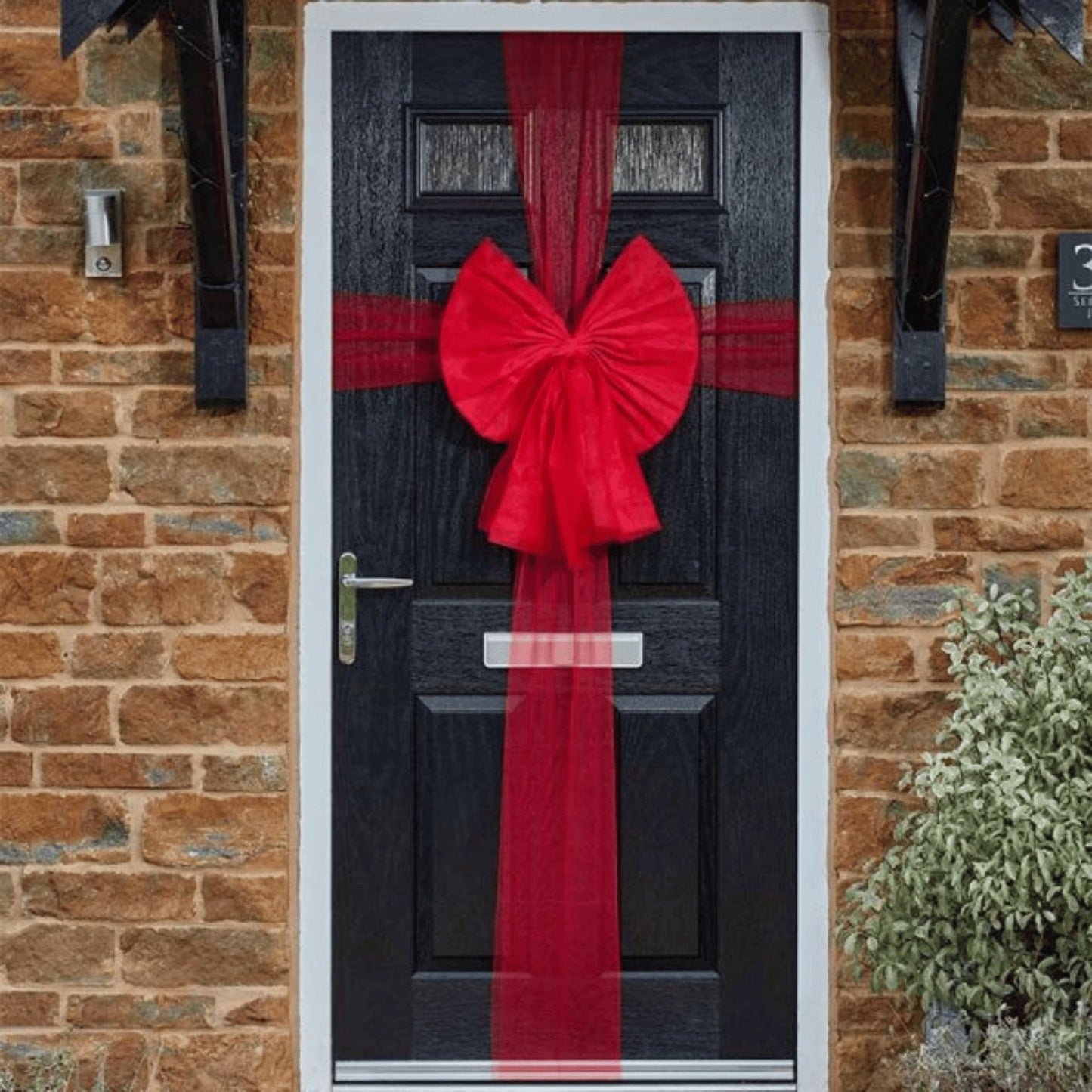 Factory Seconds: 49 x 52cm Large Red Christmas Front Door Bow Decoration