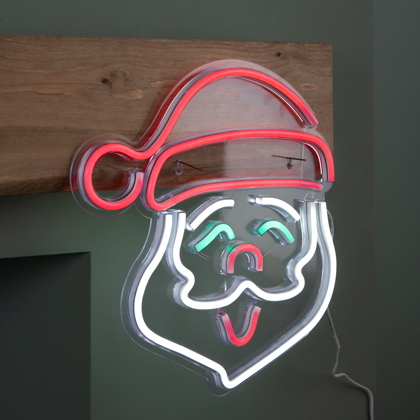 35cm USB Powered Light up Christmas Santa Multi-Coloured Neon Sign