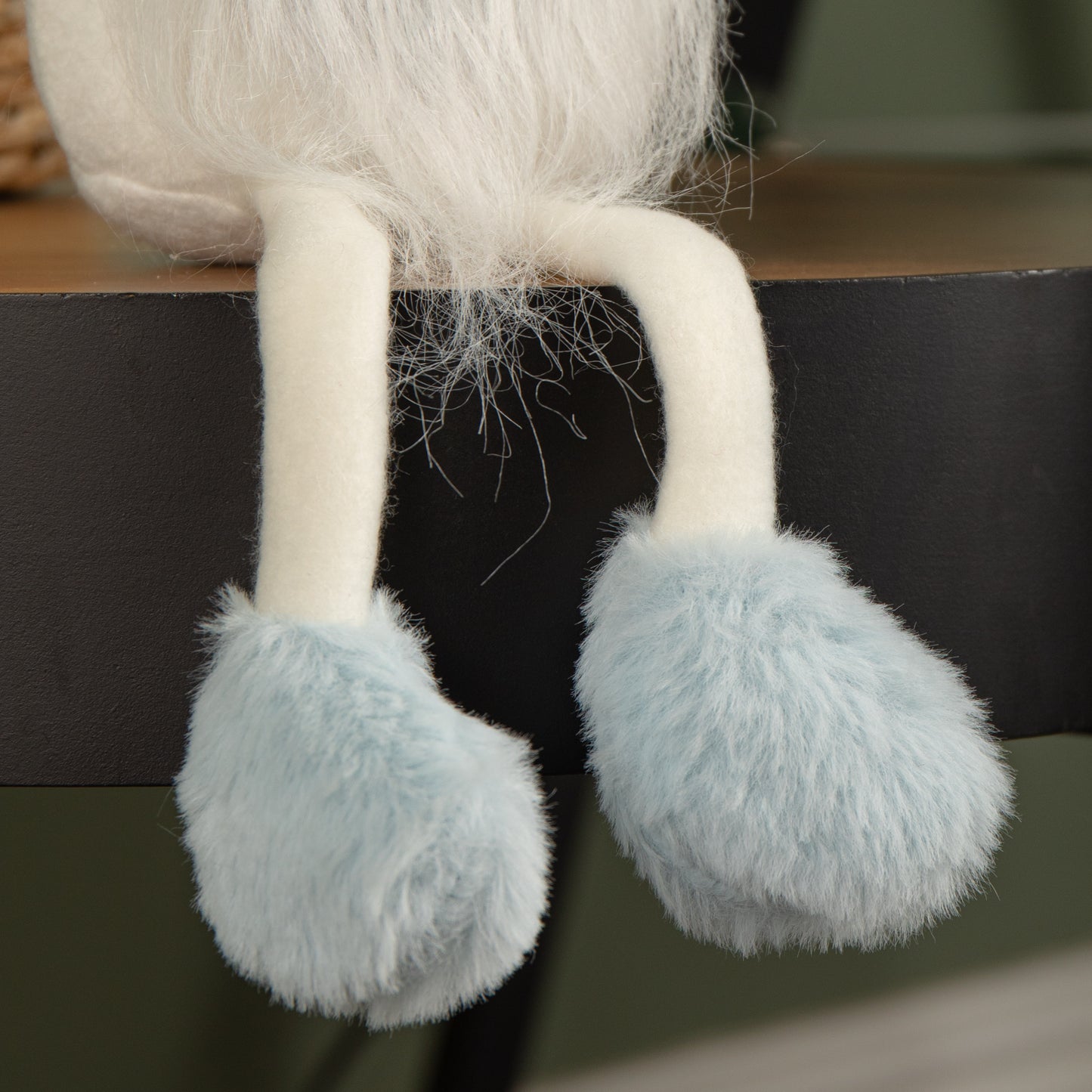 48cm Pastel Blue Plush Sitting Christmas Gonk with Dangly Legs Decoration