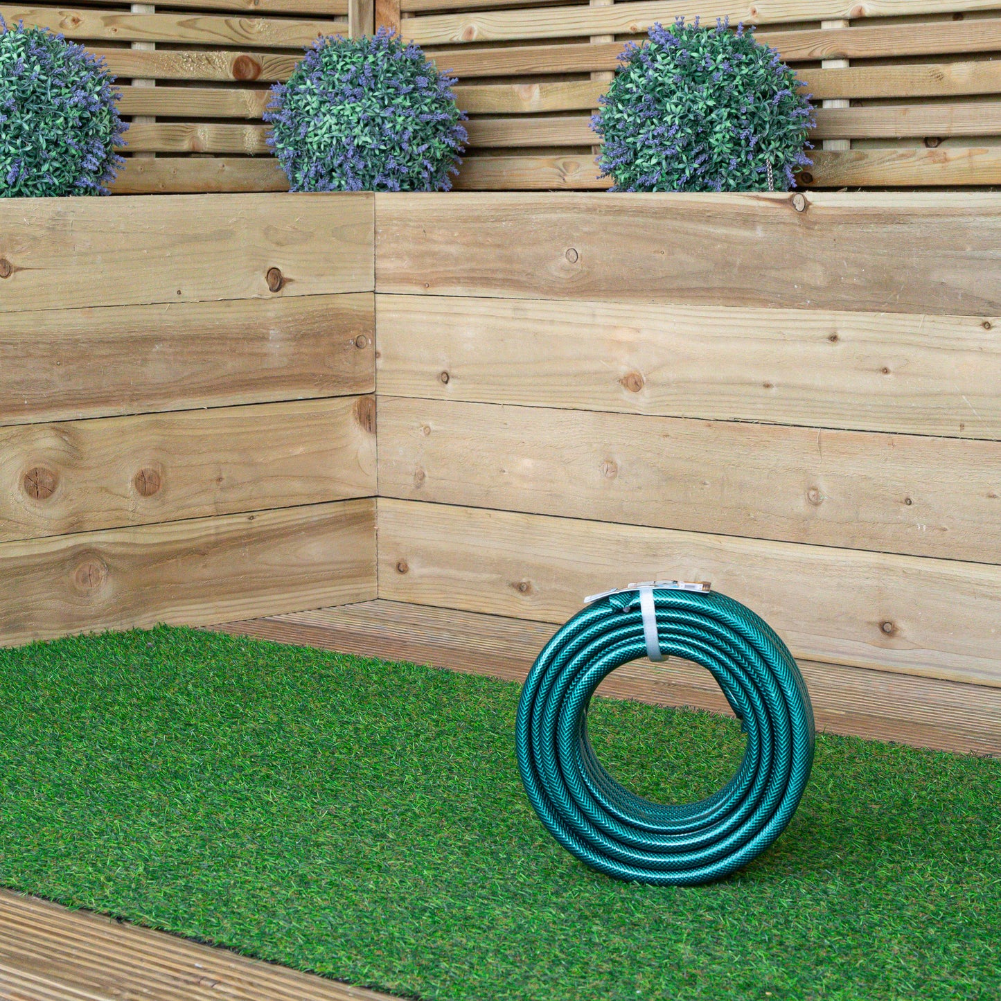 15m Reinforced Garden Hose Pipe in Green
