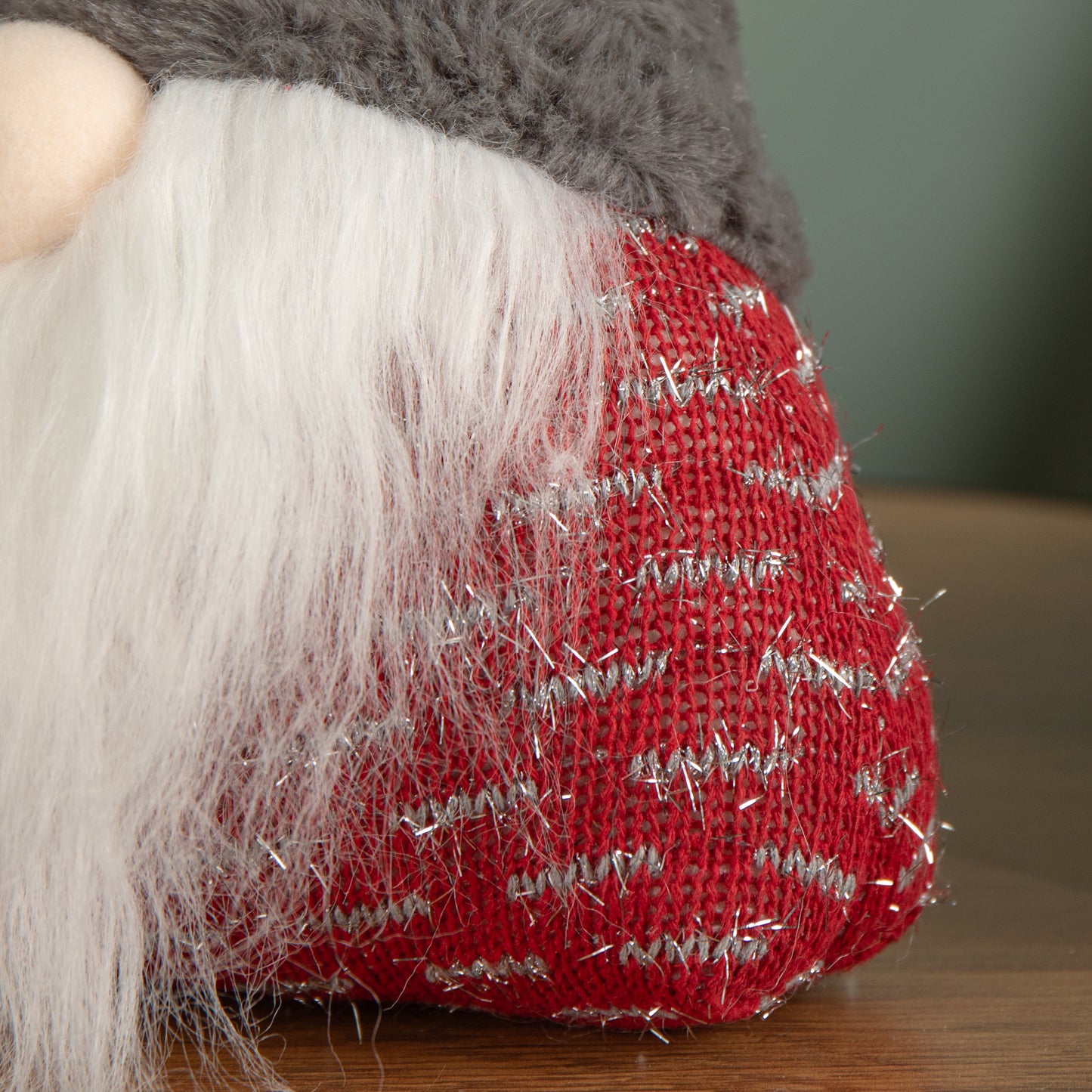 35cm Battery Operated Light up Christmas Gonk with Grey Hat & Red Body