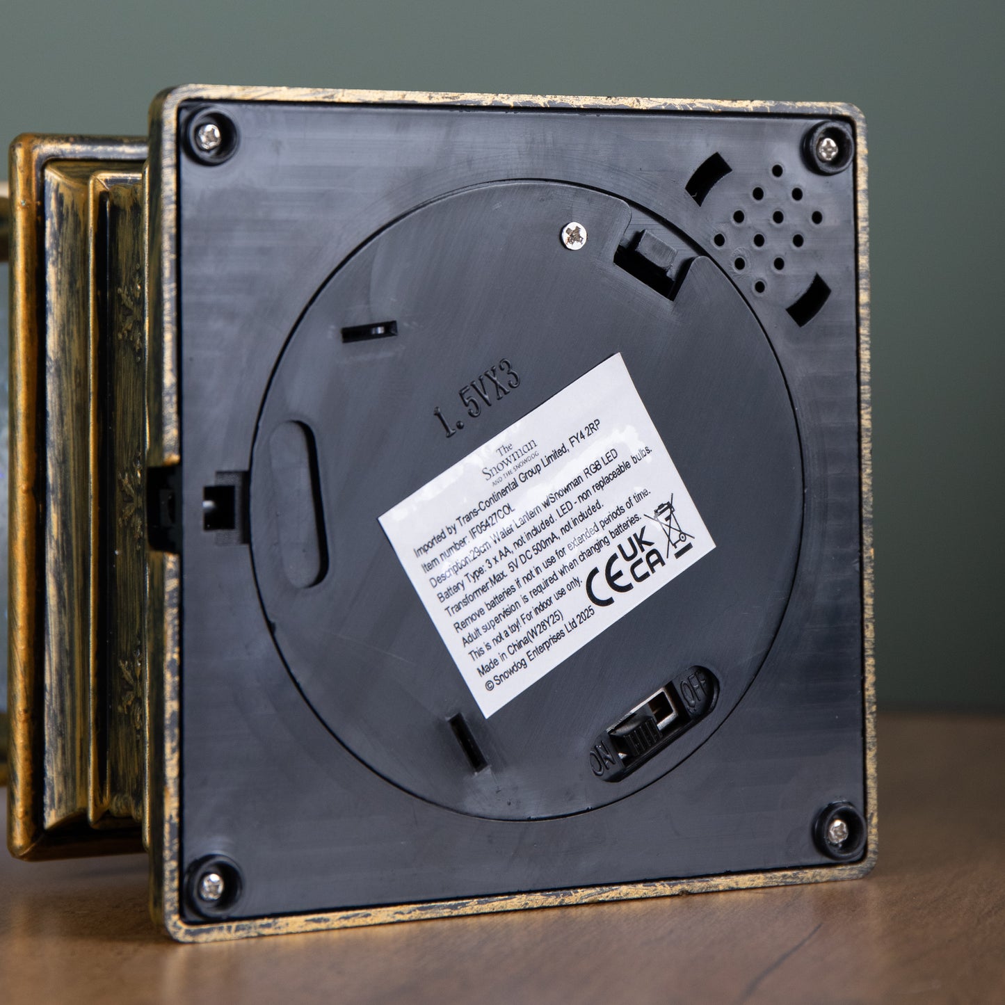 29cm Dual Powered Light up Christmas Water Spinner with The Snowman & RGB LEDs