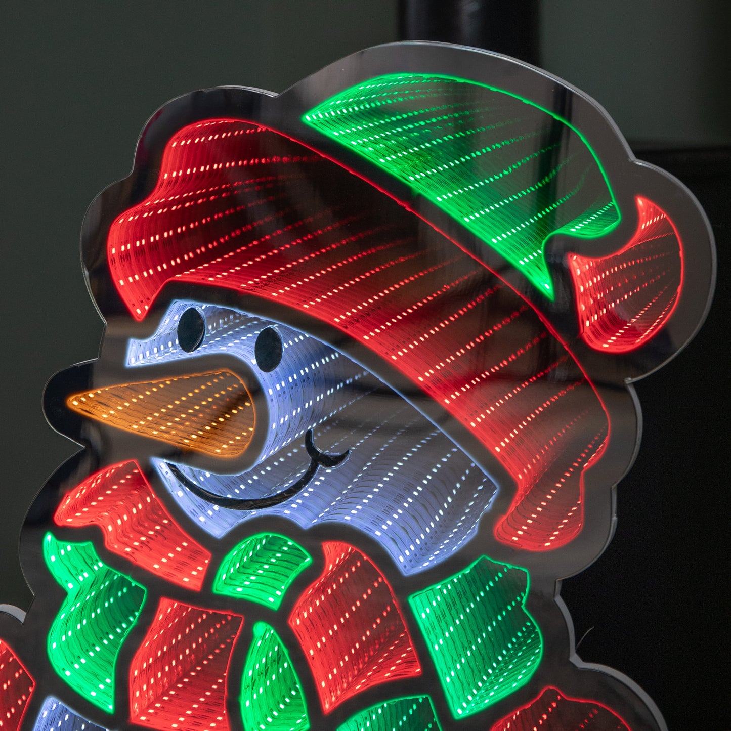 60cm Light up Snowman Infinity Christmas Decoration with Red, White and Green LEDs