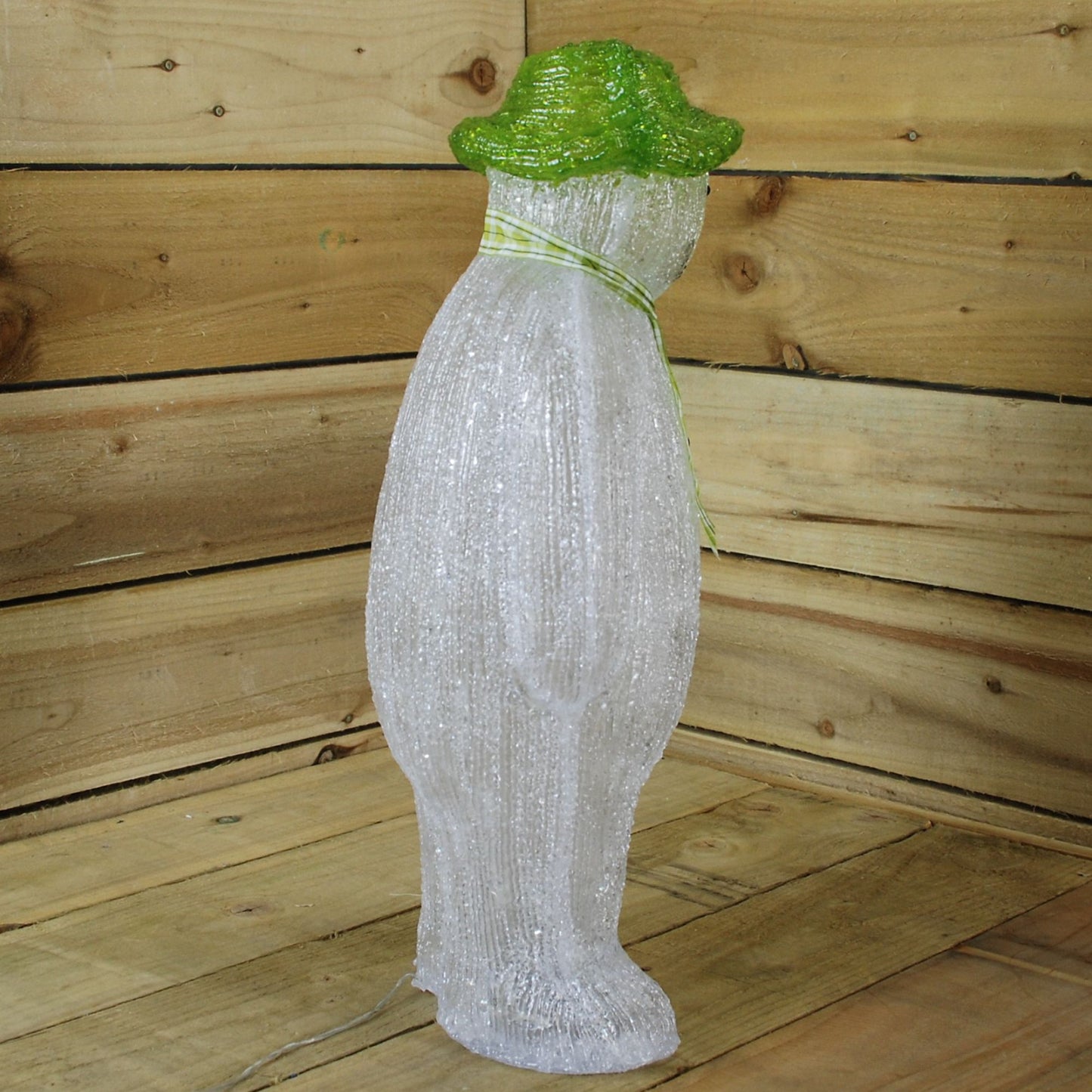 55cm Light Up Acrylic Snowman Christmas Decoration with 100 Ice White LEDs