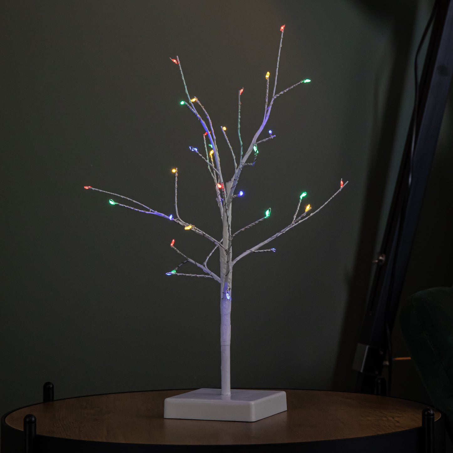40cm Battery Operated Christmas Twig Tree with 32 Warm White & Multi-Coloured LEDs