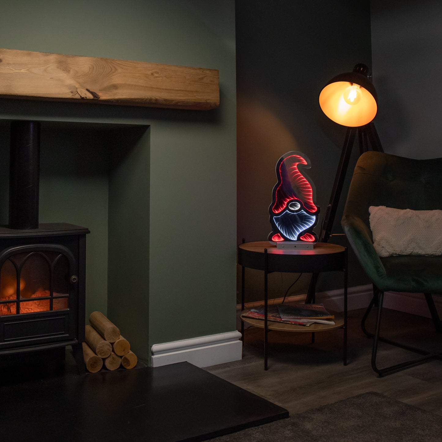 40cm LED Infinity Light Gonk Light - Red Hat