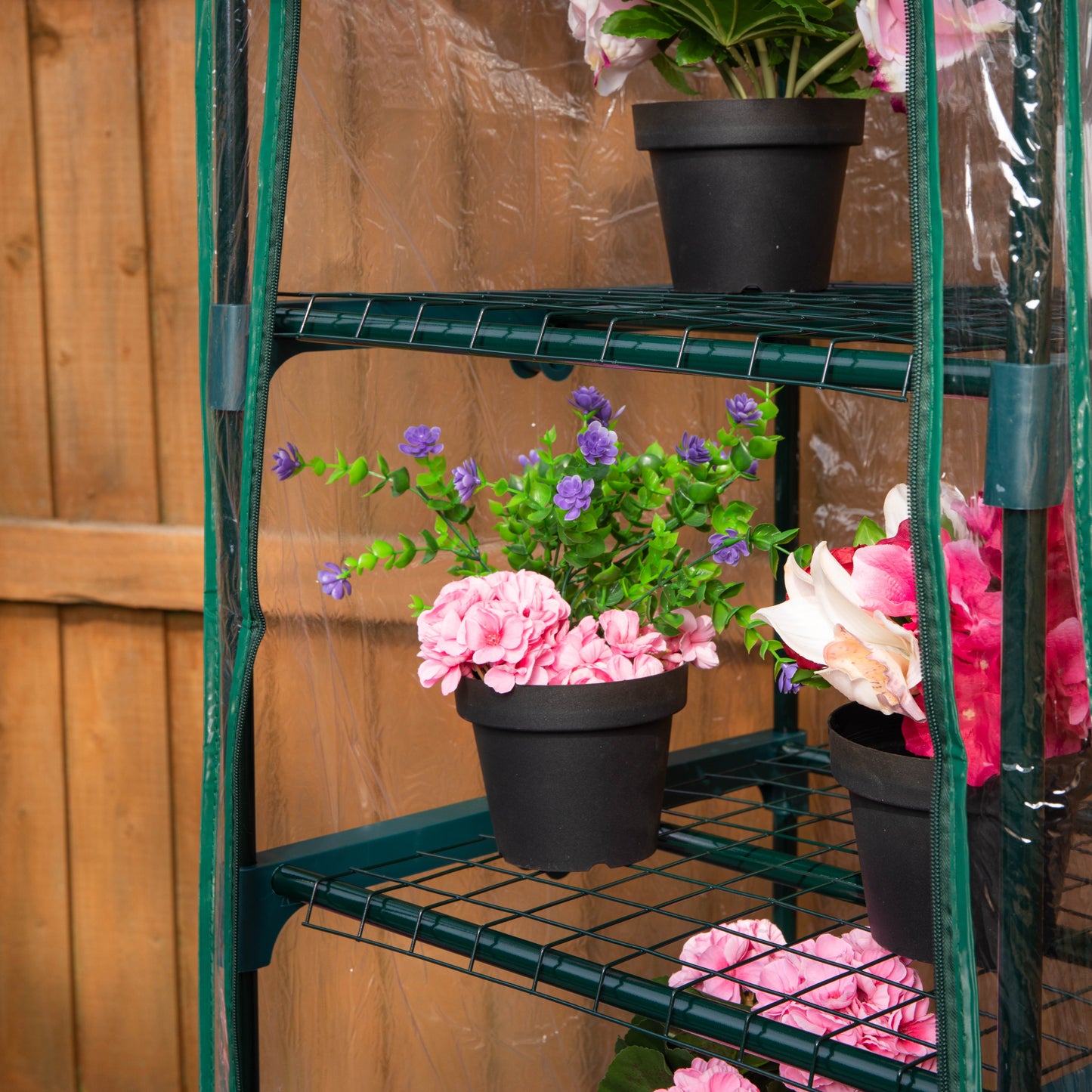 1.3m x 0.5m 4 Tier Greenhouse with Steel Frame and Removable PVC Cover