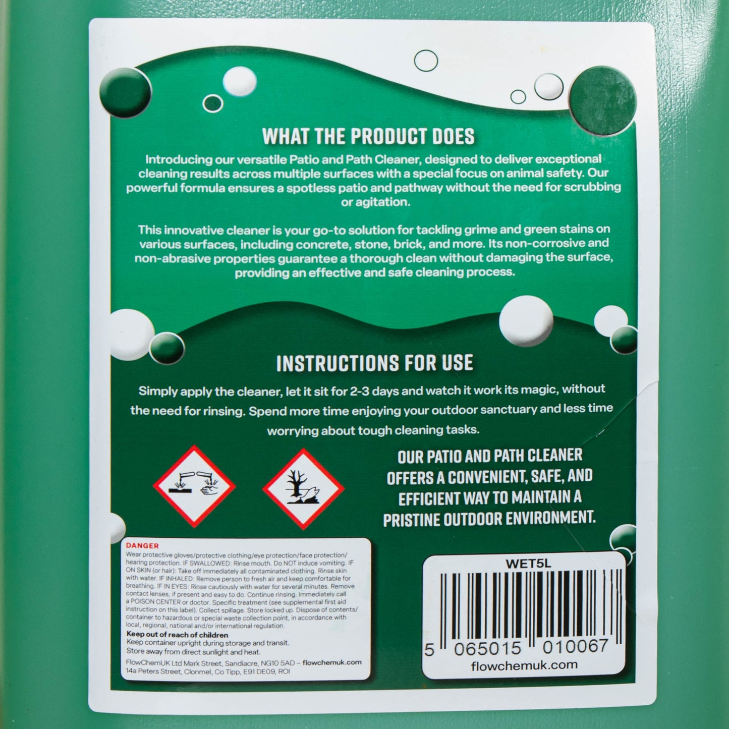 5 Litre Wet & Walk Away Patio Surface Cleaner Concentrate