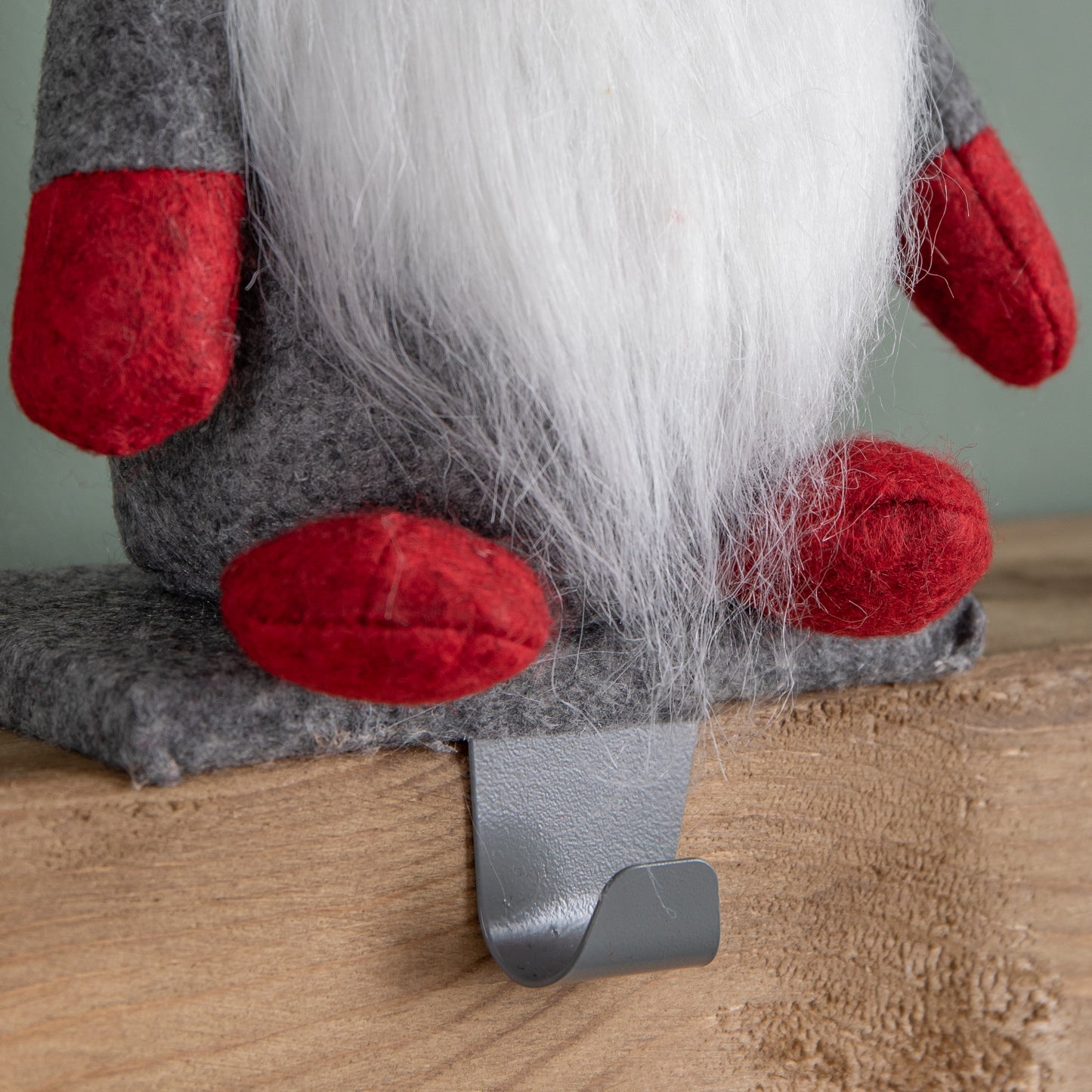 30cm Plush Gnome Gonk Christmas Stocking Holder Decoration with Grey Body