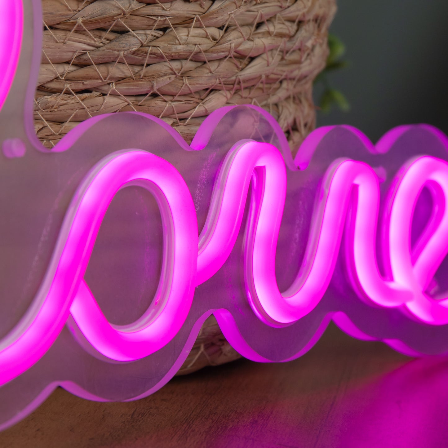 30cm Light up Neon Effect Love Sign in Pink with 111 LEDs