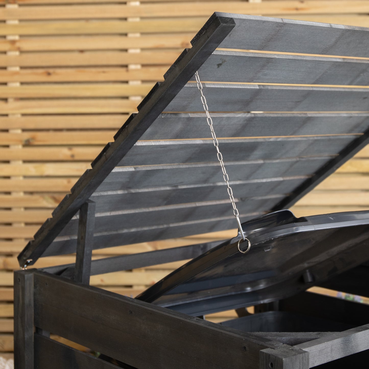 81cm x 1.16m Outdoor Wooden Garden Wheelie Bin Store Storage for 1 Bin in Anthracite