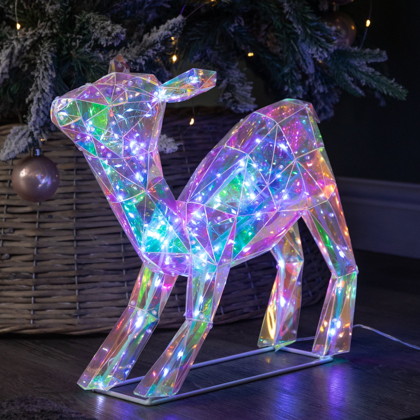 40cm Light up Iridescent DreamLights Christmas Fawn with 100 White LEDs