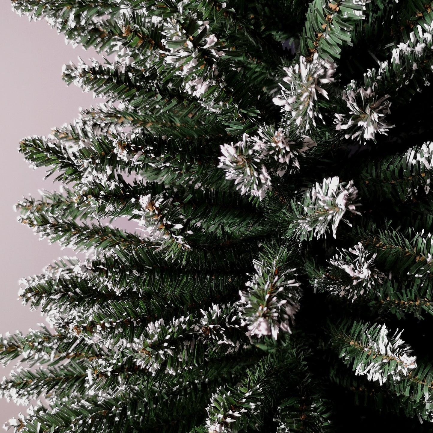 6.5ft (2m) Pencil Style Slim Snow Tipped Artificial Christmas Tree in Green