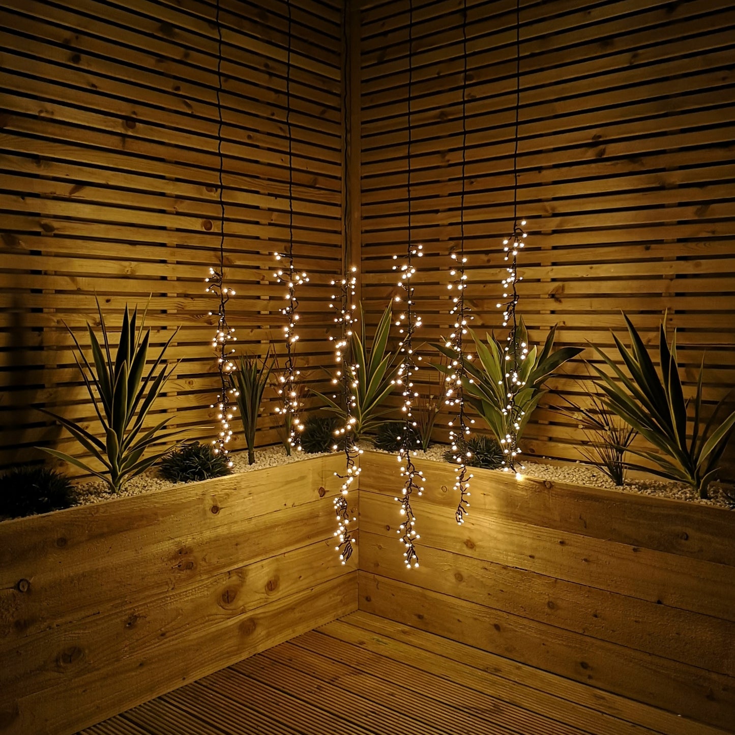 Factory Seconds: Set of 6 Drop Tree Multi-Action Christmas ClusterBrights with 384 Warm White