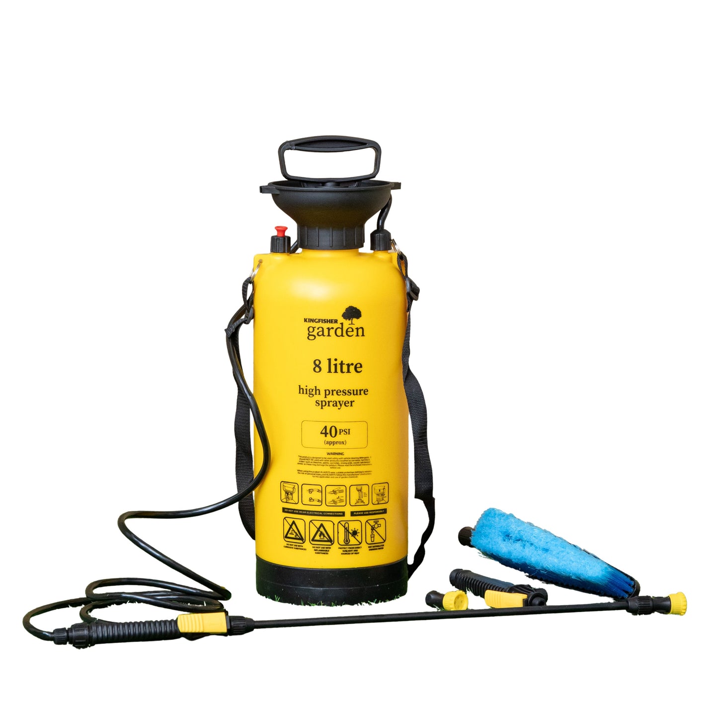 8 Litre Garden Weed Killer Pressure Sprayer with Shoulder Strap