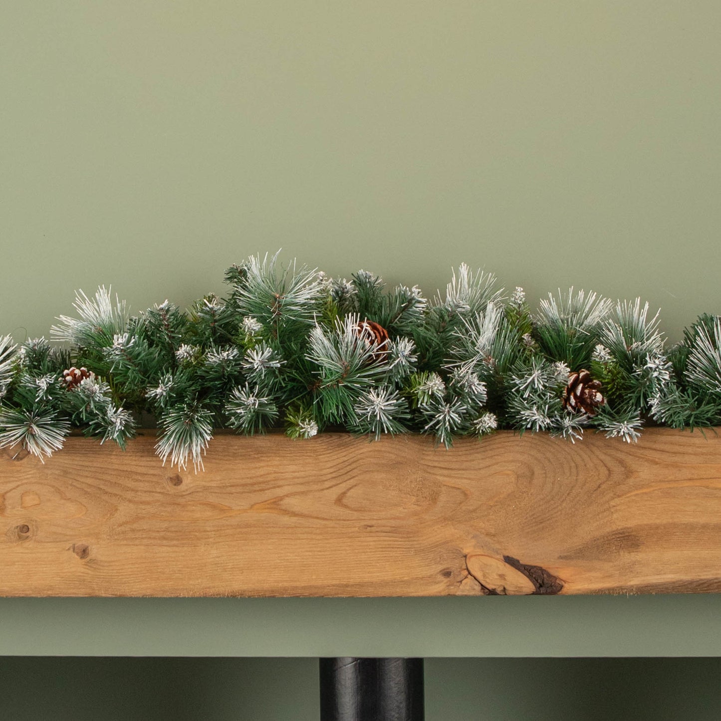 90cm (3ft) Frosted Glacier Christmas Swag with Pine Cones