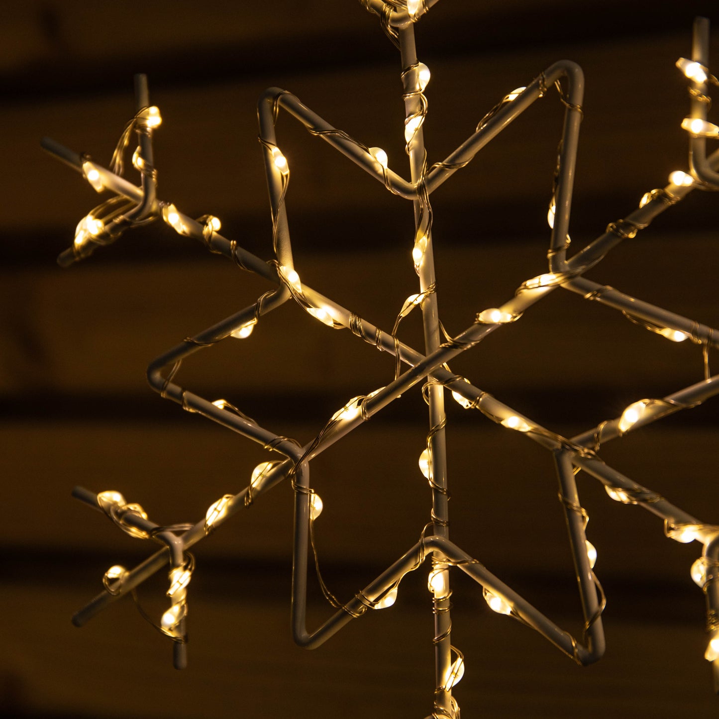 Set of 4 60cm Light up Christmas Snowflake Path Lights with 260 Warm White LEDs