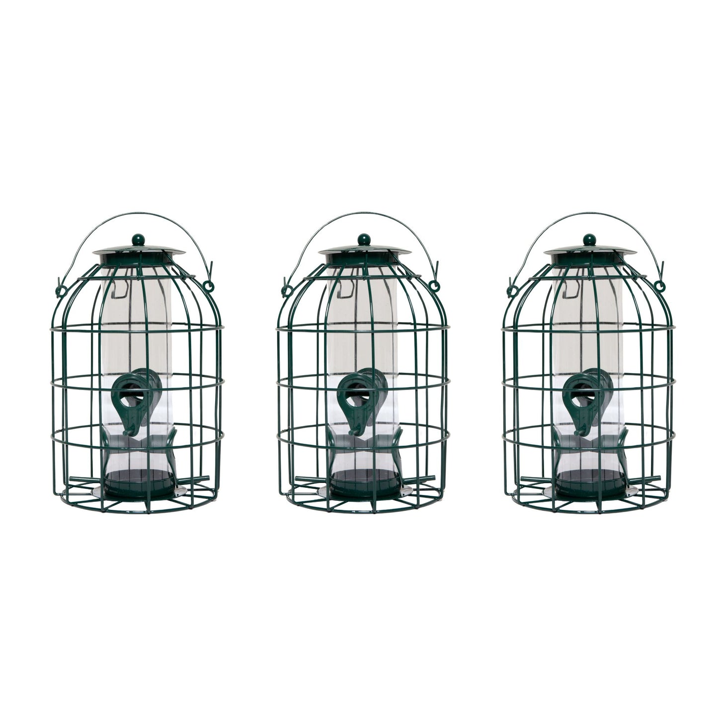 Pack of 3 Wild Bird Seed Feeder Cage with Squirrel Guard