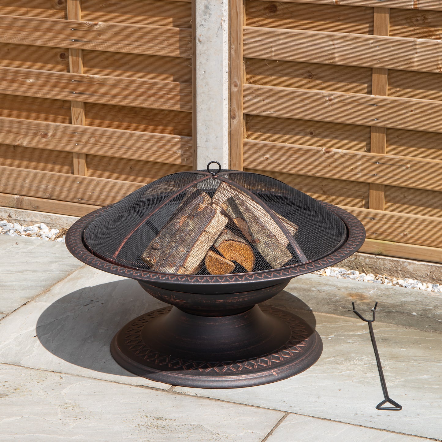 50cm Bronze Effect Steel Toscana Outdoor Garden Fire Pit