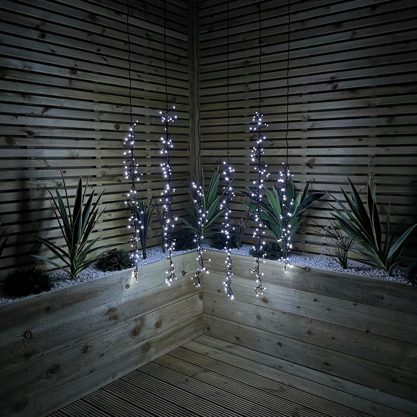 Set of 6 Drop Tree Multi-Action Christmas ClusterBrights with 384 White LEDs