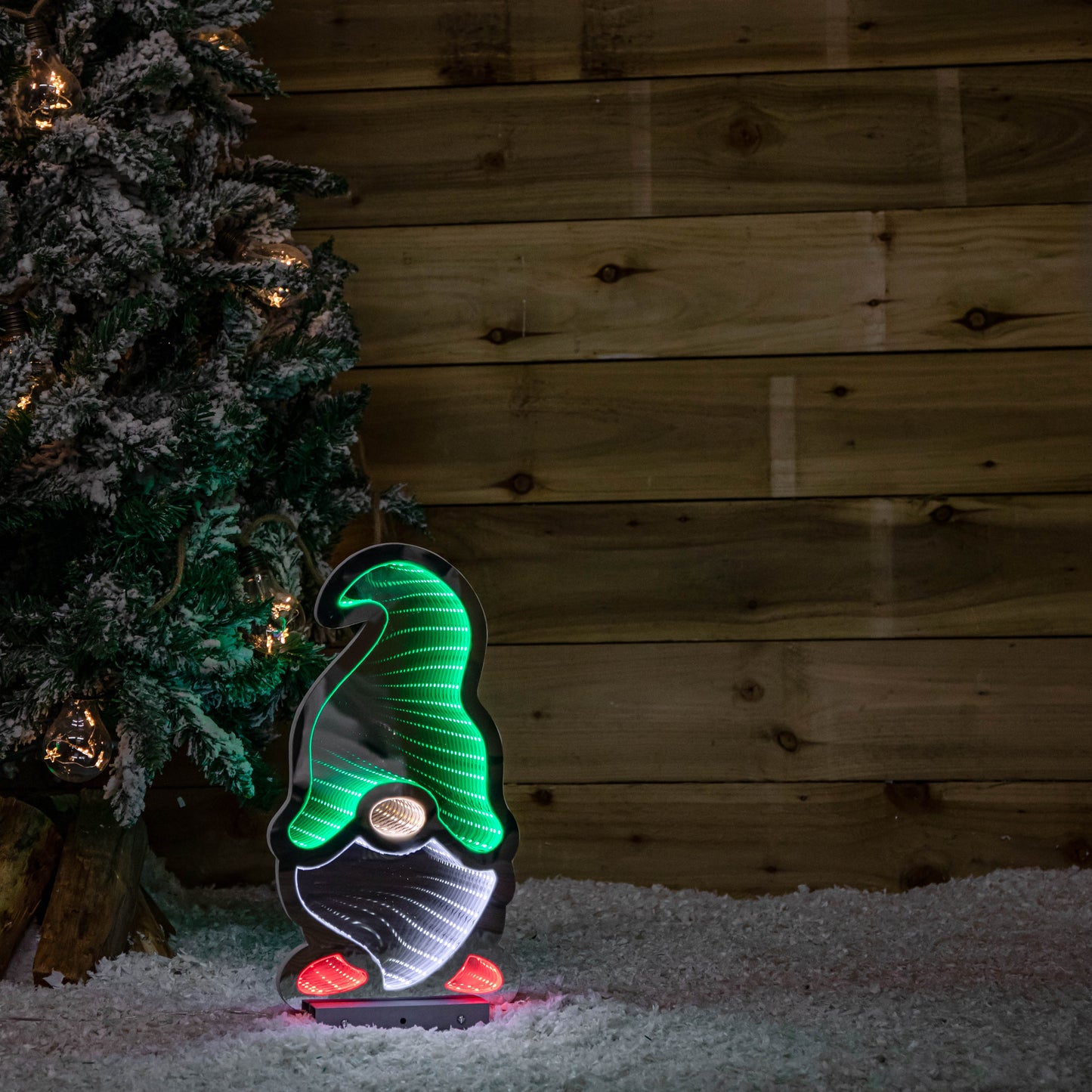 40cm Infinity Gonk with Hat on Metal Base with Green, White and Red LEDs