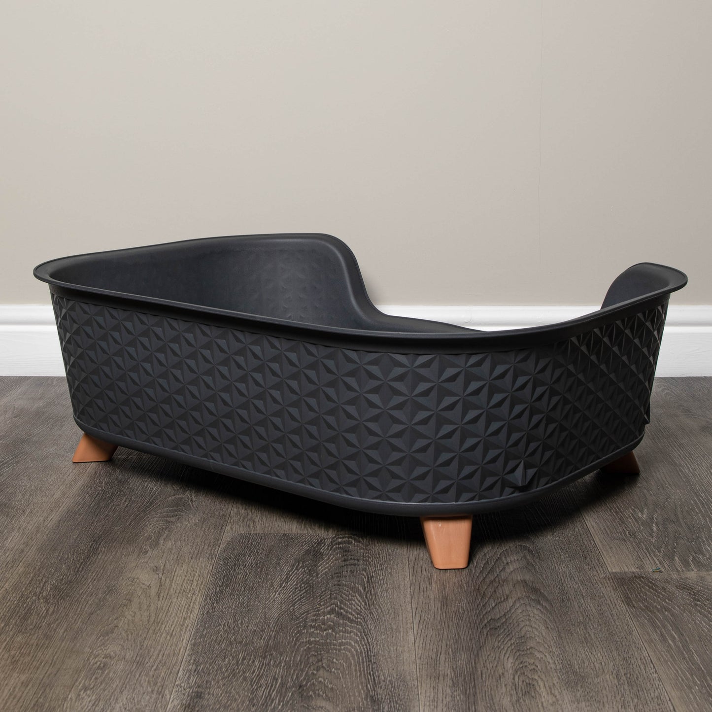 77cm x 58cm Grey Plastic Raised Pet Basket with Legs