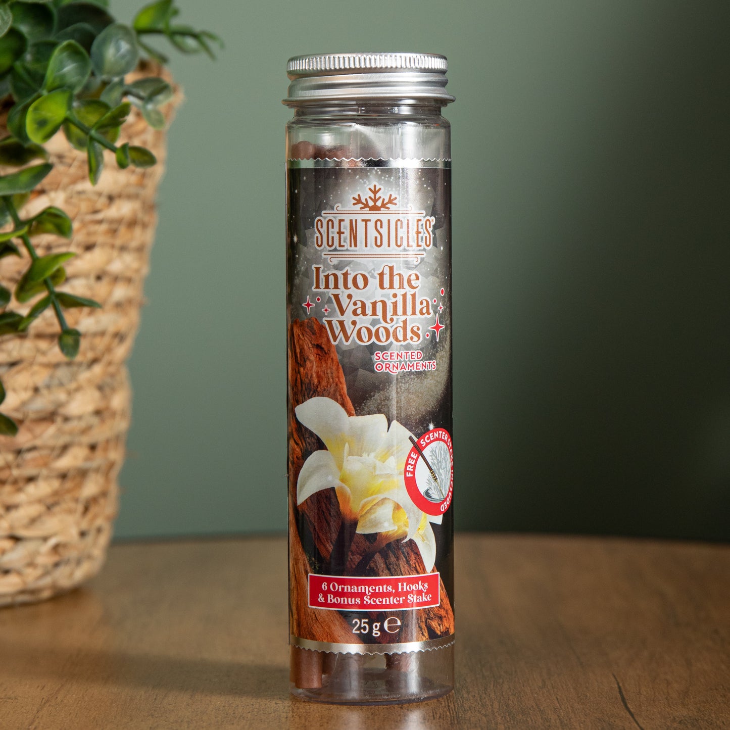 25g Into The Vanilla Woods Scented Christmas Scentsicles with 6 Hanging Hooks