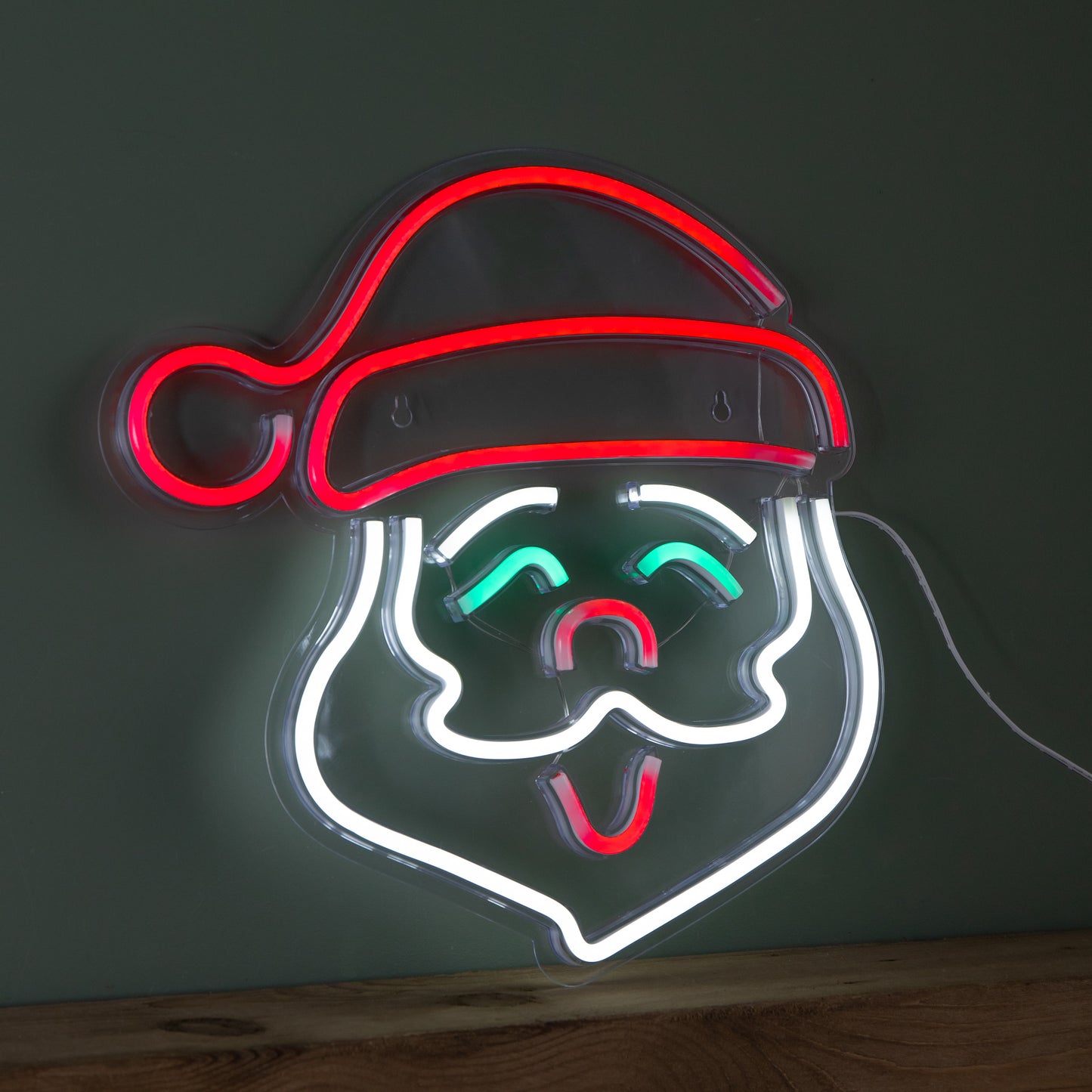 35cm USB Powered Light up Christmas Santa Multi-Coloured Neon Sign