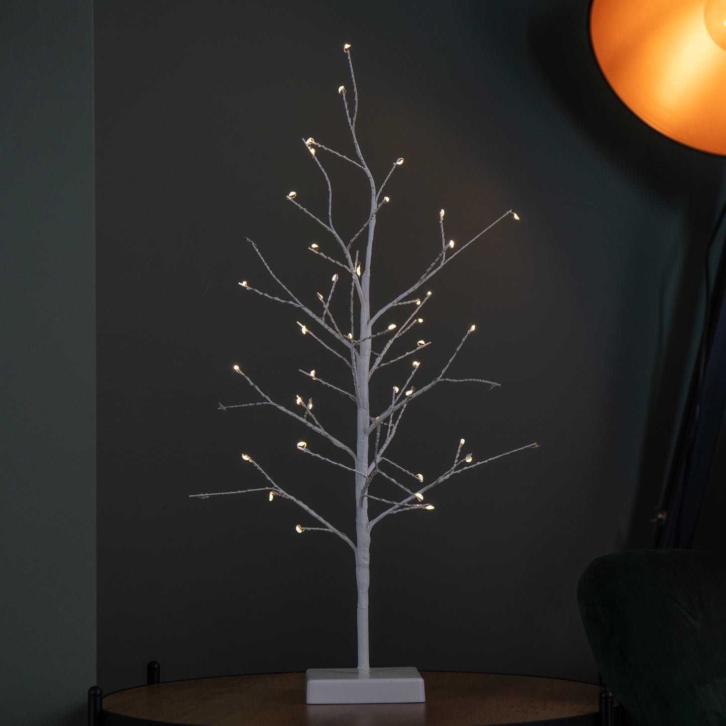 60cm Battery Operated Micro Light up Christmas Twig Tree with 48 Warm White LEDs