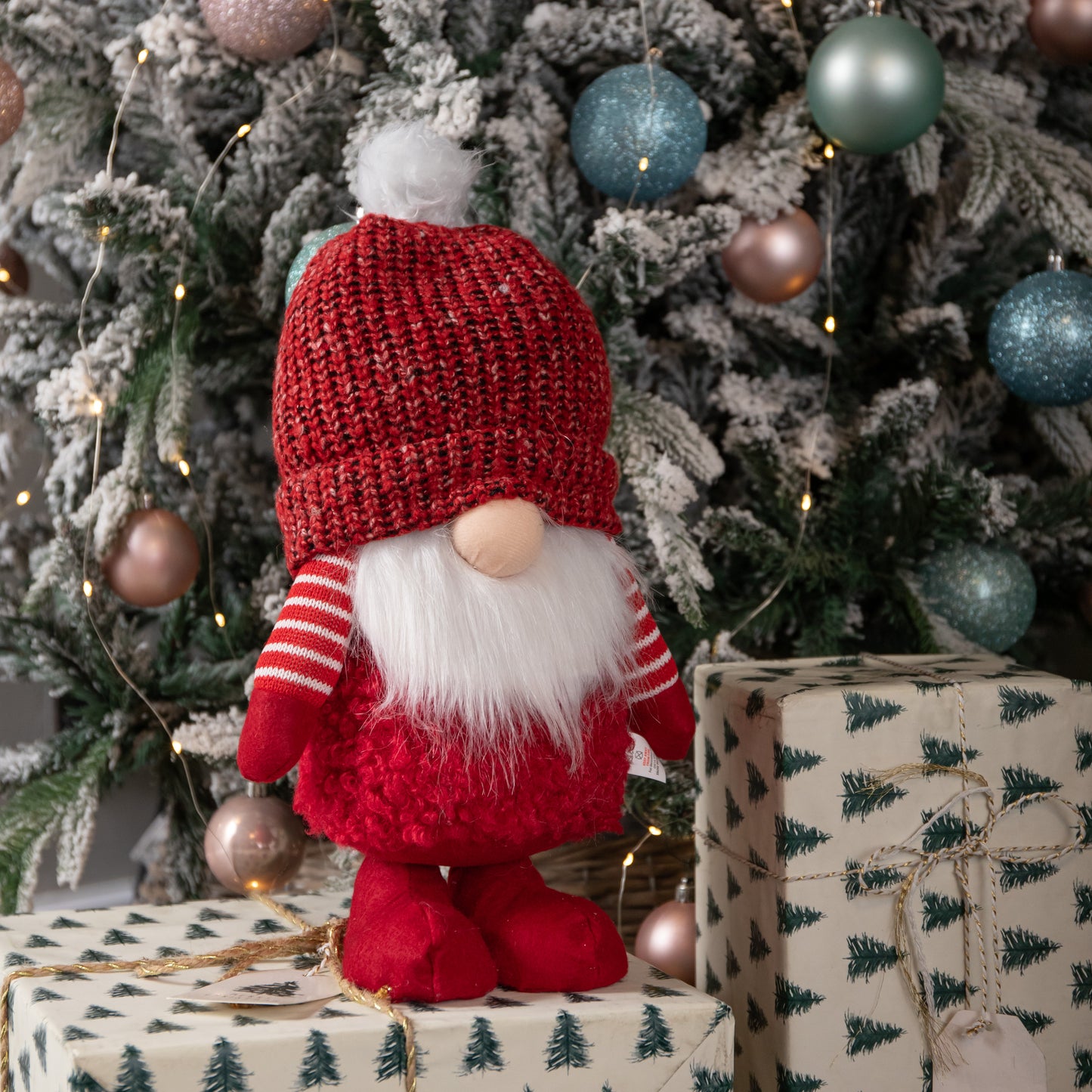 40cm Large Red Gonk with Bobbly Hat Christmas Decoration