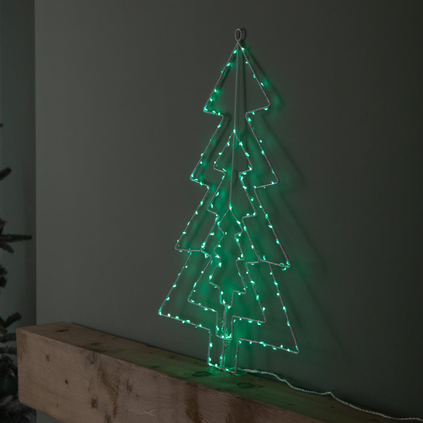 50cm Light up 3 Layered Christmas Tree with 150 Multi-Action Green LEDs