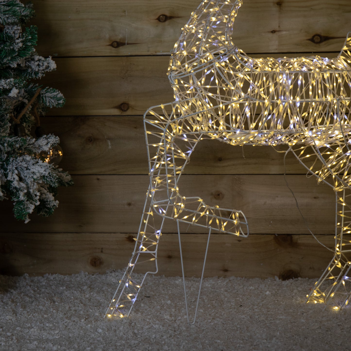 1.1m Light up FlexiBrights Christmas Reindeer with 1370 White and Warm White LEDs