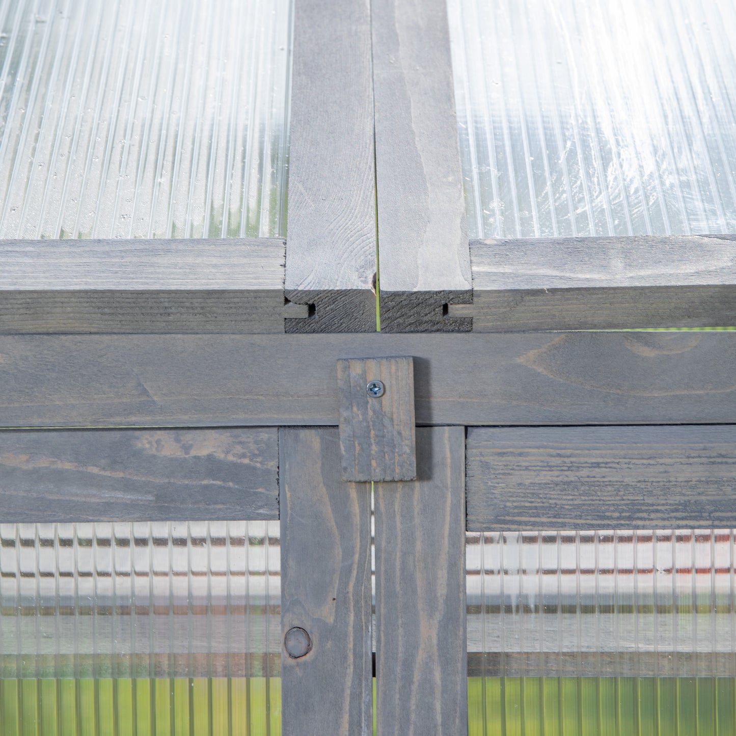 Samuel Alexander Wooden Mini Greenhouse Cold Frame - Small Greenhouse Grey H120 x W69 x D49cm