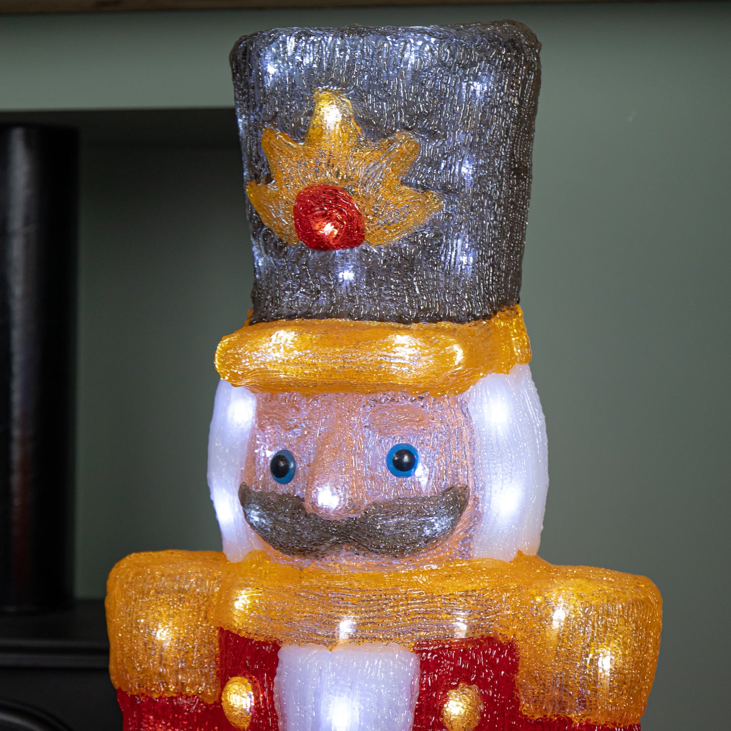 93cm Light up Acrylic Christmas Nutcracker Decoration with 140 White LEDs