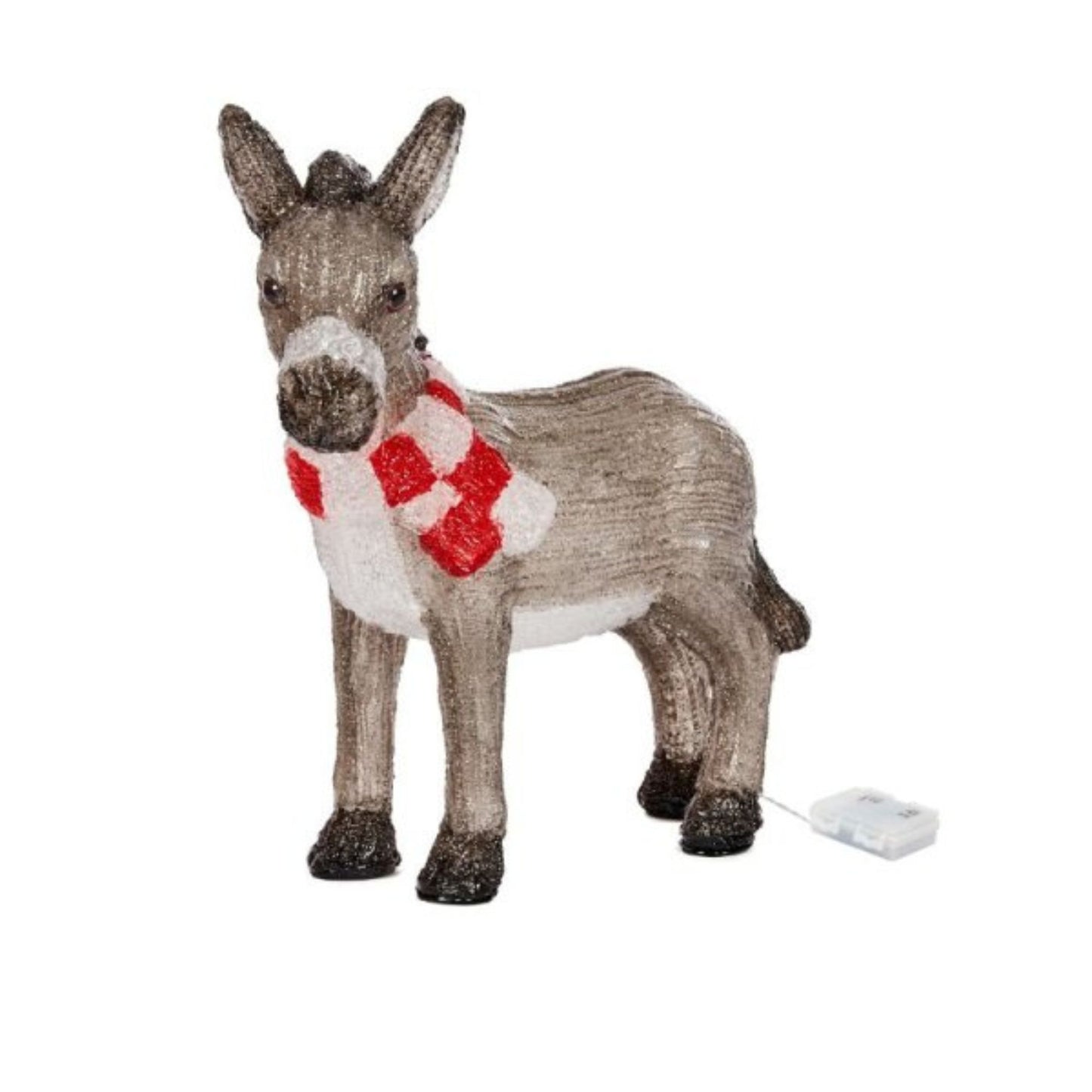 34cm Battery Operated LED Light up Acrylic Christmas Donkey Decoration
