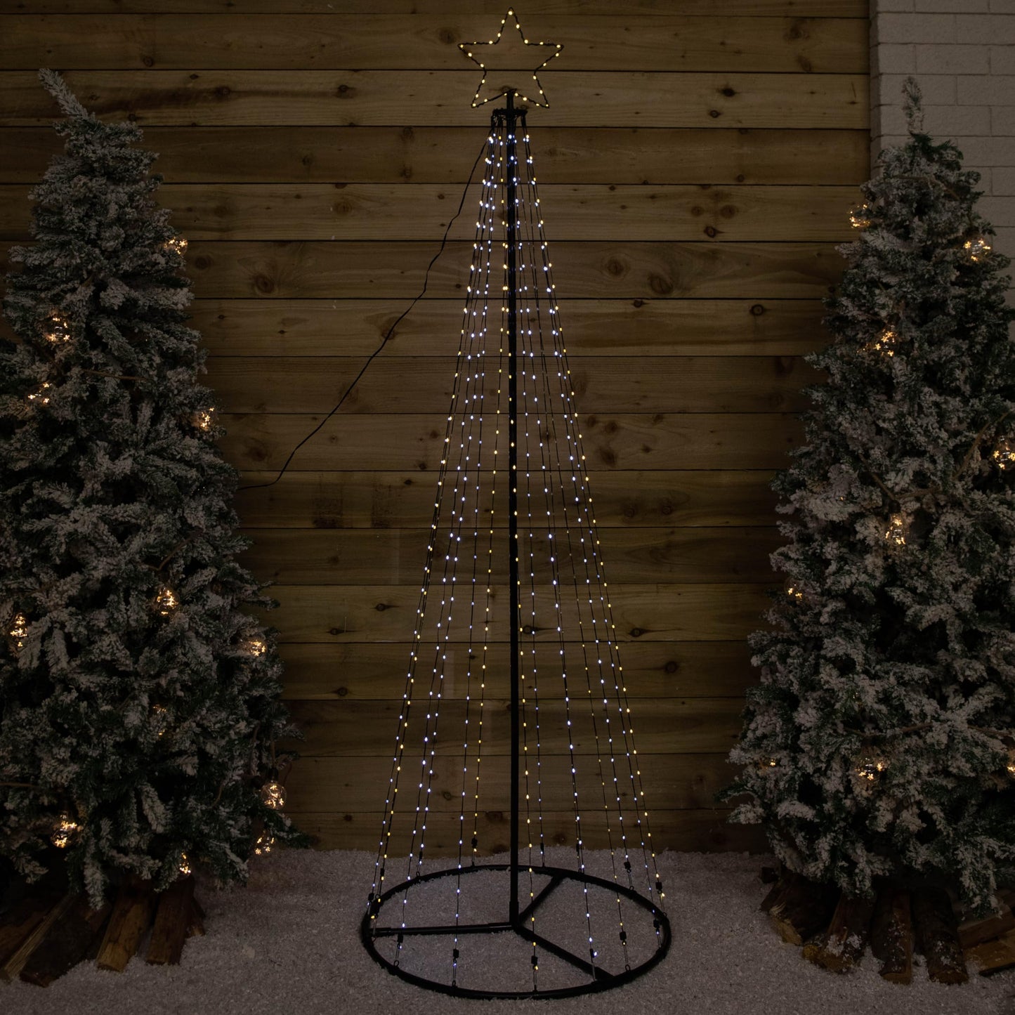 Factory Seconds: 1.4m Light up Christmas Pyramid Cone Tree with 308 White & Warm White LEDs
