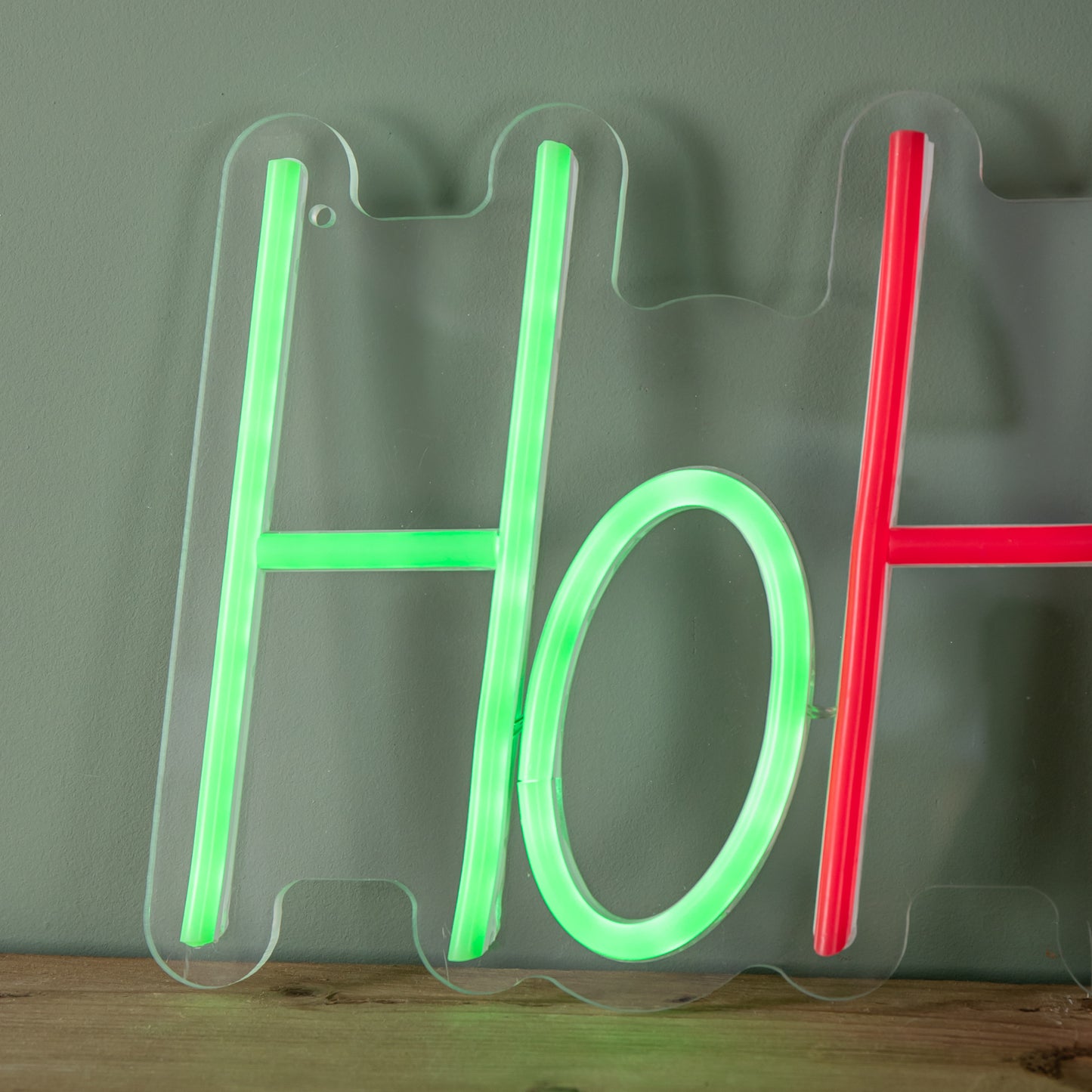 40cm x 18cm Light up Ho Ho Ho Christmas Neon Flex Hanging Sign