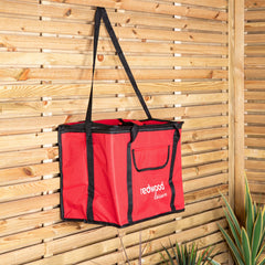 30L Large Foldable Red Insulated Picnic Cool Bag with Shoulder Strap