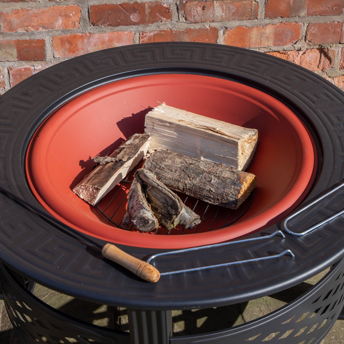 Samuel Alexander 80x58cm Black Steel Garden Patio Firepit Heater BBQ with Cover