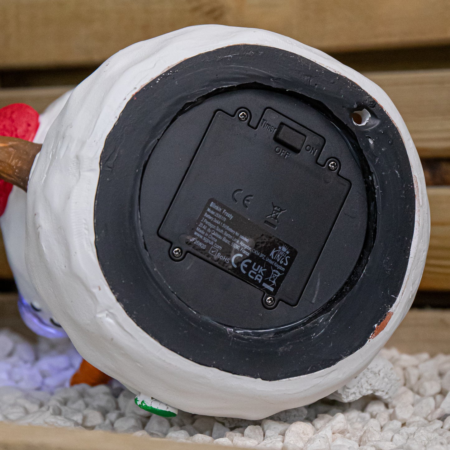 25cm Battery Operated Outdoor Blinkin' Frosty Snowman Christmas with White LEDs & Timer Function