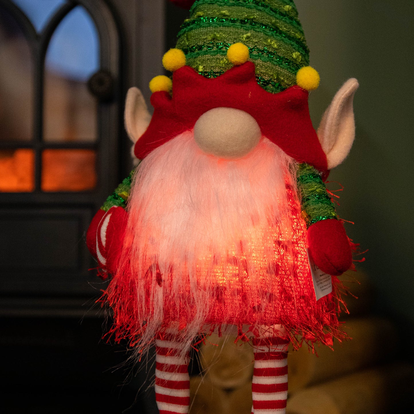 46cm Battery Operated Light up Standing Christmas Elf Gonk with Warm White LEDs