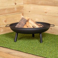 59cm Outdoor Black Round Garden Patio Fire pit Log Burner